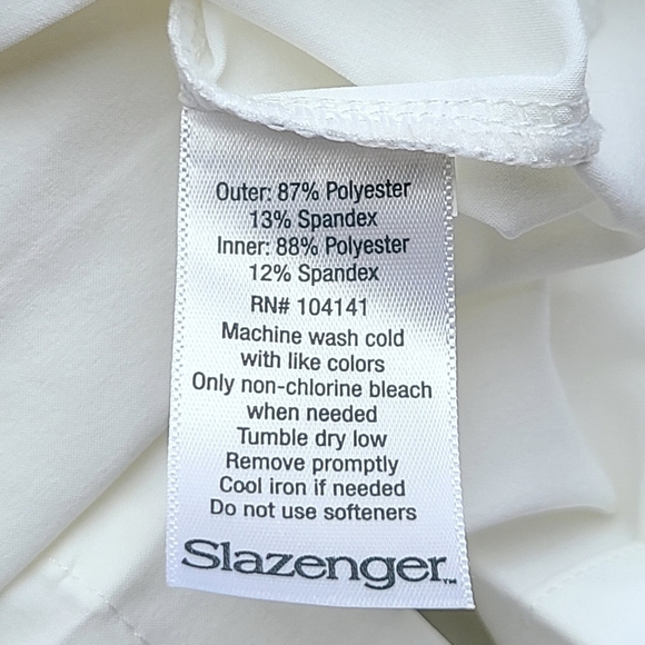 Slazenger Tech Pleat Skort in White with Black Waistband, Size XL - Picture 11 of 13